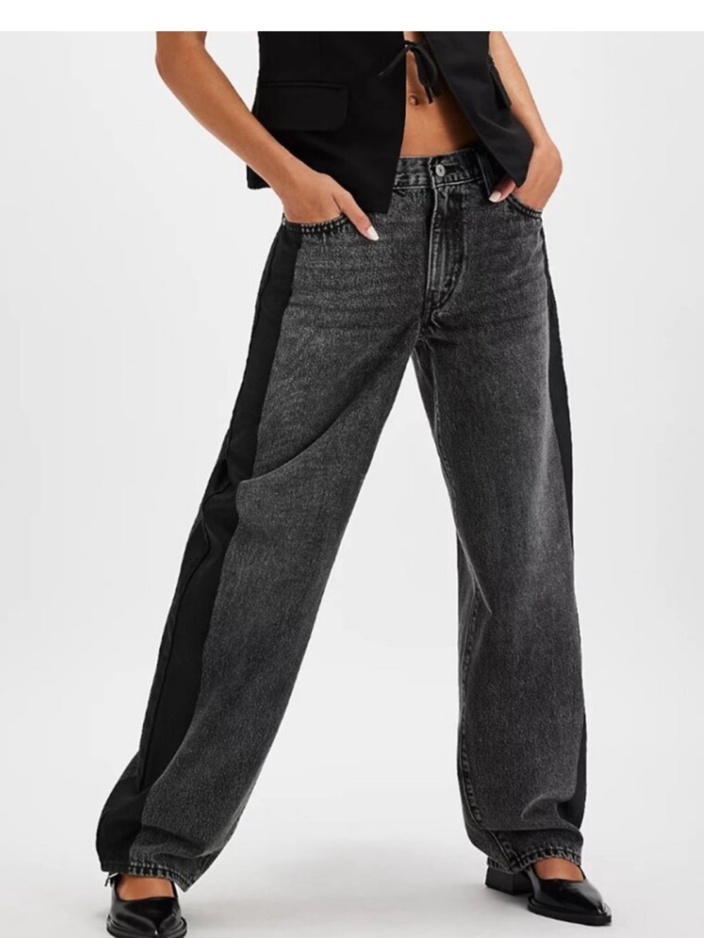 Levi's Two-Tone Black & Charcoal BAGGY DAD JEANS 25  X 32